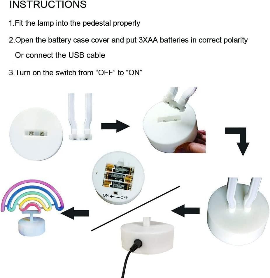 Rainbow Neon Night Table Bedside LED Lamp for Bedroom