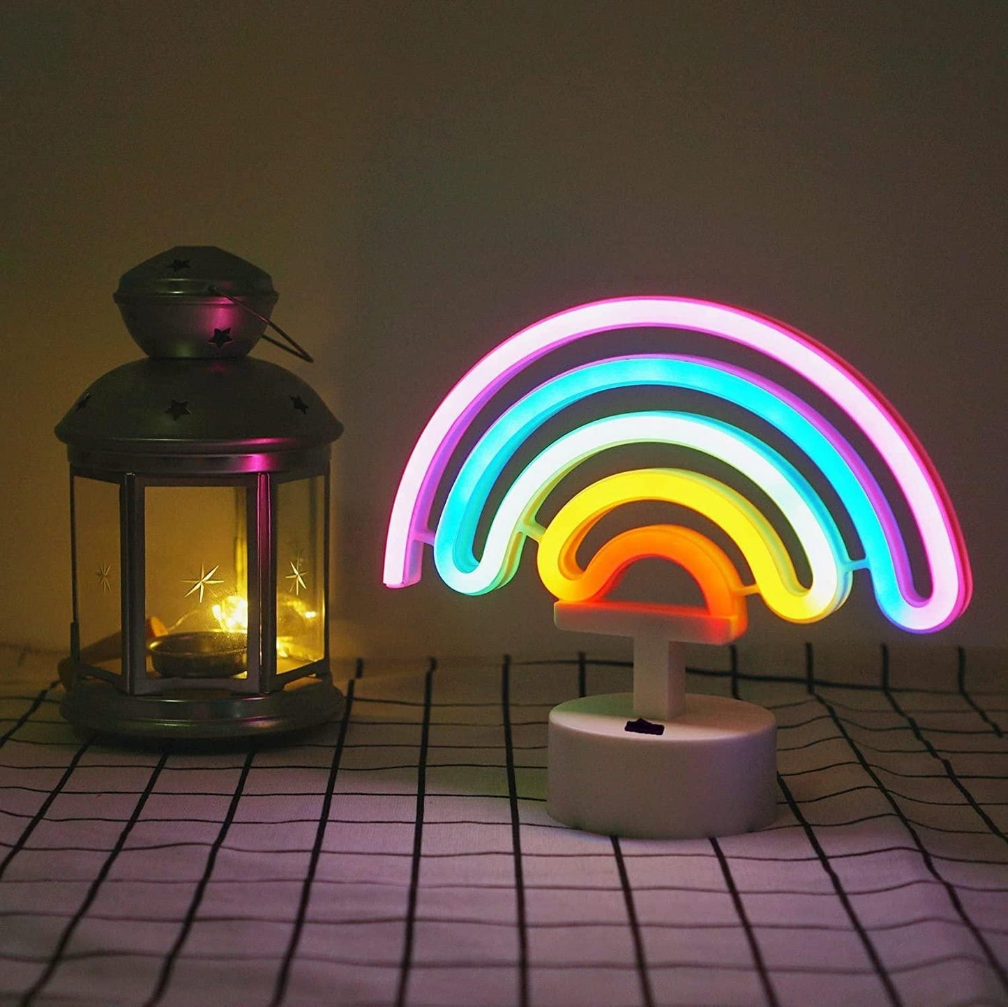 Rainbow Neon Night Table Bedside LED Lamp for Bedroom